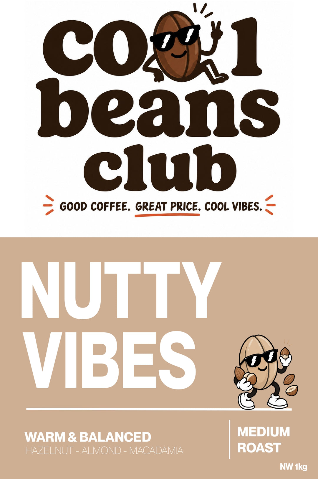 Cool Beans Club Nutty Vibes | 1kg Whole Beans